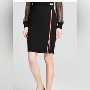 Hunter for Target Black Red Side Zip Pencil Skirt Women's medium Preowned